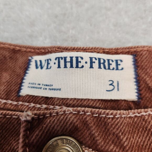 Free People Women's Straight Leg Jeans in Brown - Picture 2 of 12